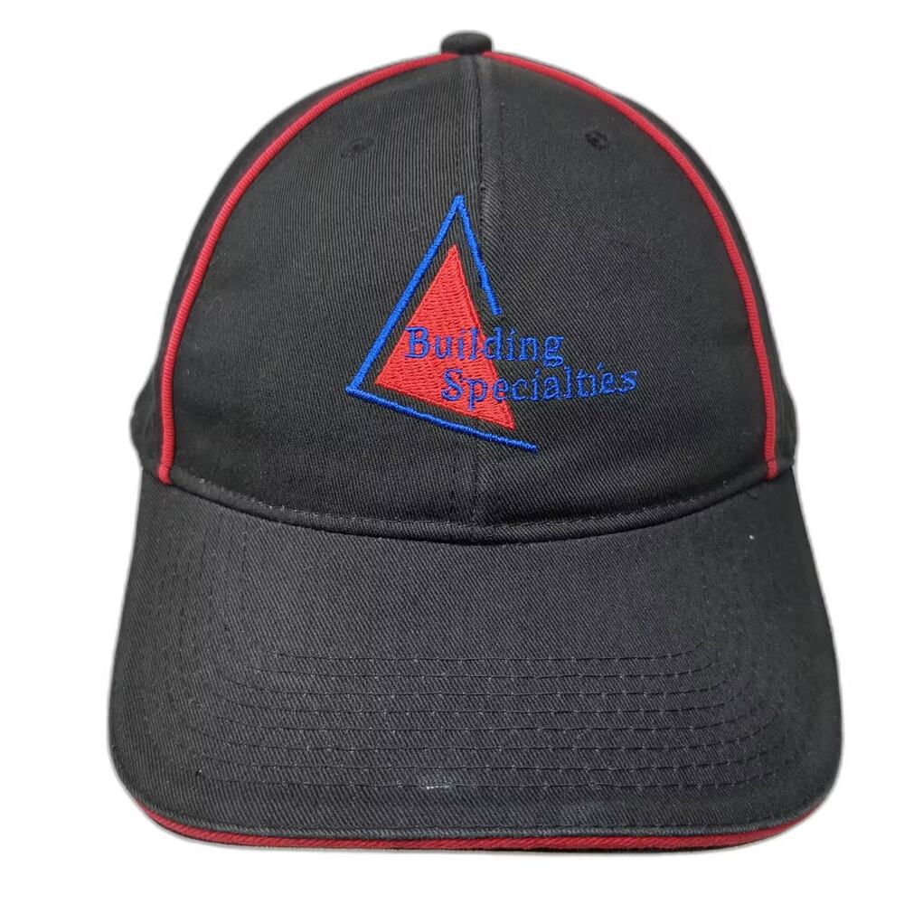 QC Building Specialties L&W Supply Baseball Cap Hat Black Red OS Strapback Logo